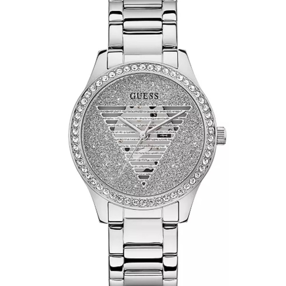 GUESS Women's Analog Silver-Tone Stainless Steel Watch 38mm